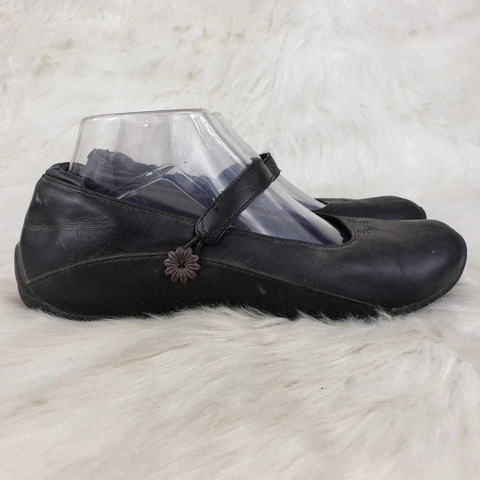 Zapatos informales ULU Mary Jane de cuero negro para mujer talla US 7,5W de ancho Foto 2 de 4
