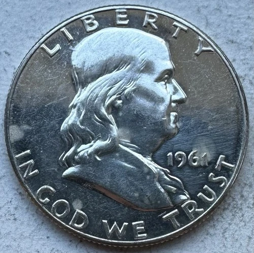 1961 Proof Franklin Half Dollar 90% Silver-INV#8566