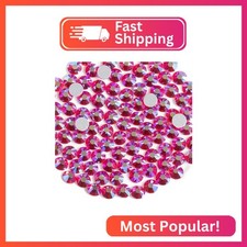 Beadsland Flat Back Crystal Rhinestones Round Gems for Nail Art and Craft Glue F