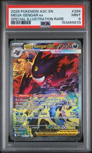 2026 POKEMON ASC EN-ASCENDED HEROES #284 MEGA GENGAR EX PSA 9