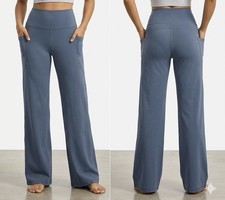 Member's Mark Flare Yoga Pants High Rise Stretch,Size L-Medium blue color
