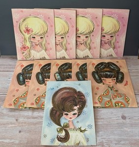 UNUSED 1960s Vintage Retro Sunshine Greeting Card BLANK Lot Of 9