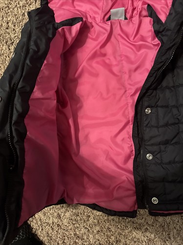 Carhartt Girls Puffer Hoodie Jacket S Black SnapButton Zip Long Sleeve - Picture 4 of 8