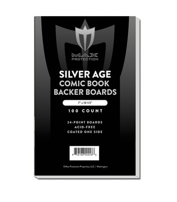 100 Max Pro Silver Age /Era Comic Book Acid Free Backing Boards white backers