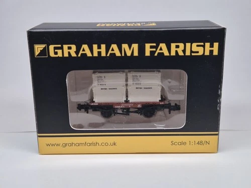 Graham Farish 377-340A Conflat With AF Containers BR Insulated White