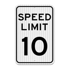 Speed    Limit Sign 10 MPH, Slow Down Traffic Sign, 12" x 18", Reflective 40Mi...