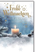 Weihnachten Kerze Im Schnee GlüCkwunschkarte Mit Umschlag
