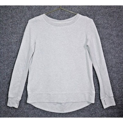 Lululemon Pullover Women 6 Gray Pleated Back Thumb Holes Casual Athleisure EUC
