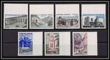 France N°1235/1241 série touristique 1960 Non dentelé ** MNH (Imperf) cote 170 e