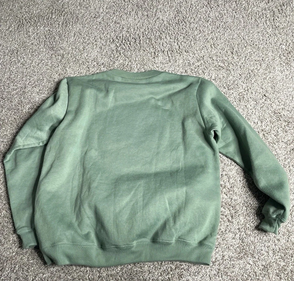 Vtg Kitten Sweatshirt Women’s Medium Green Double Collar Embroidered Cat Art EUC - Image 3 of 4