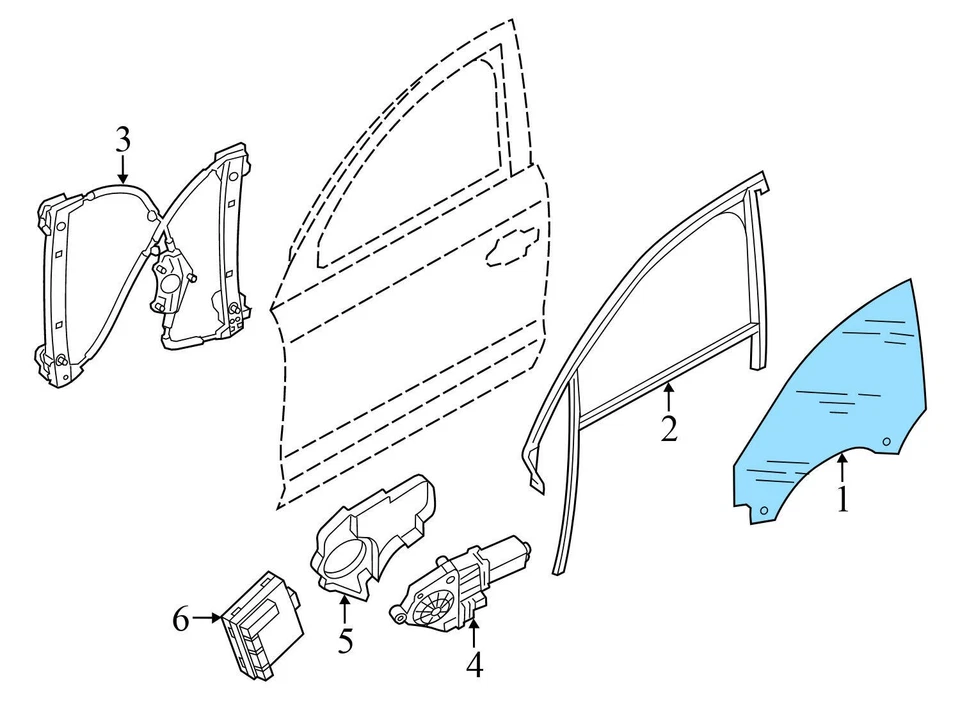 2011-2018 AUDI A8 QUATTRO - Vidro frontal direito para janela 4H0845022E - Imagem 3 de 4