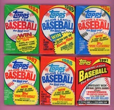 1984 1985 1986 1987 88 & 91 Topps Baseball Wax Pack Lot  Unopened/Original Owner