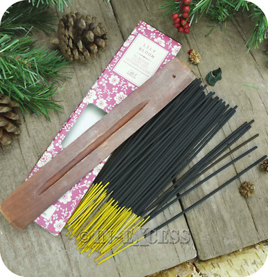 Duftende Raum Aroma Räucherstäbchen mit Holzhalter Lilienblüte - 60 Stück
