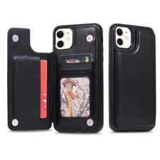 iPhone 11 (6.1") PU Leather Wallet Case with Card Pockets Back Flip Cover