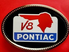 Pontiac V8 VTG Sign Epoxy Photo Buckle