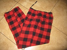 North Pole Red  Black Buffalo Plaid Men's Large Pajama Pants