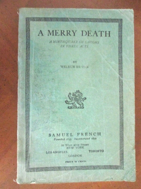 A MERRY DEATH Mirthquake of Laughs Wilbur Braun 1935