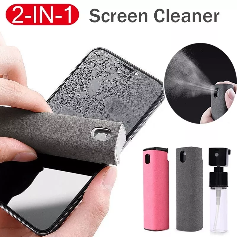 2 In 1 Phone Screen Cleaner Spray Computer Screen Dust Removal Microfiber  Cloth