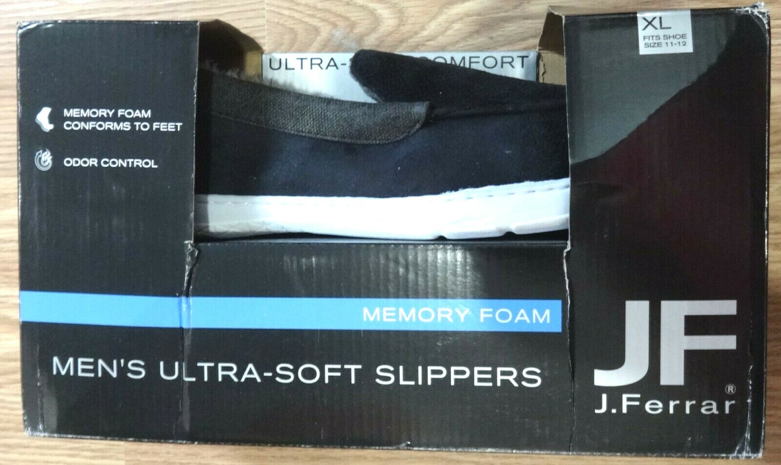 SAOLA Pantofole Uomo Nero Microfibra Memory Foam Controllo Odori Suola Rigida 11 12 Nuove