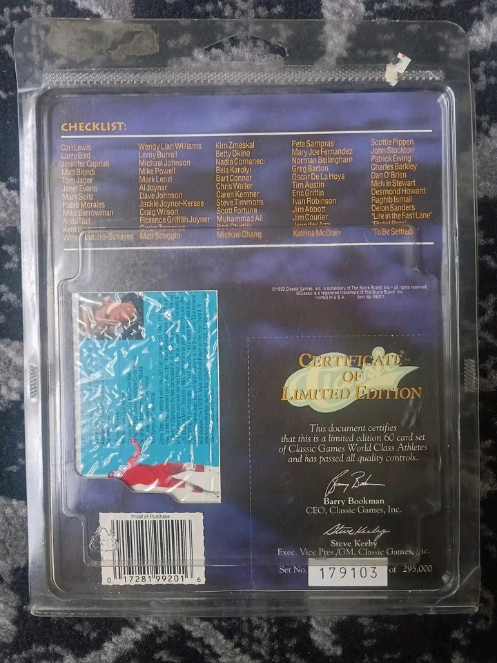 Tarjetas de atletas de clase mundial 1992 Foto 2 de 3