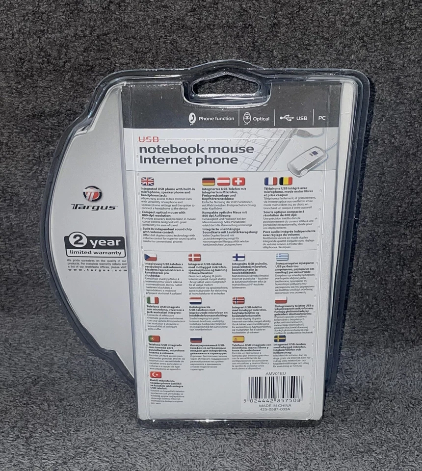 Targus USB Notebook Mouse Internet Phone With Mic Speaker And Headphone Jack - Image 2 of 2