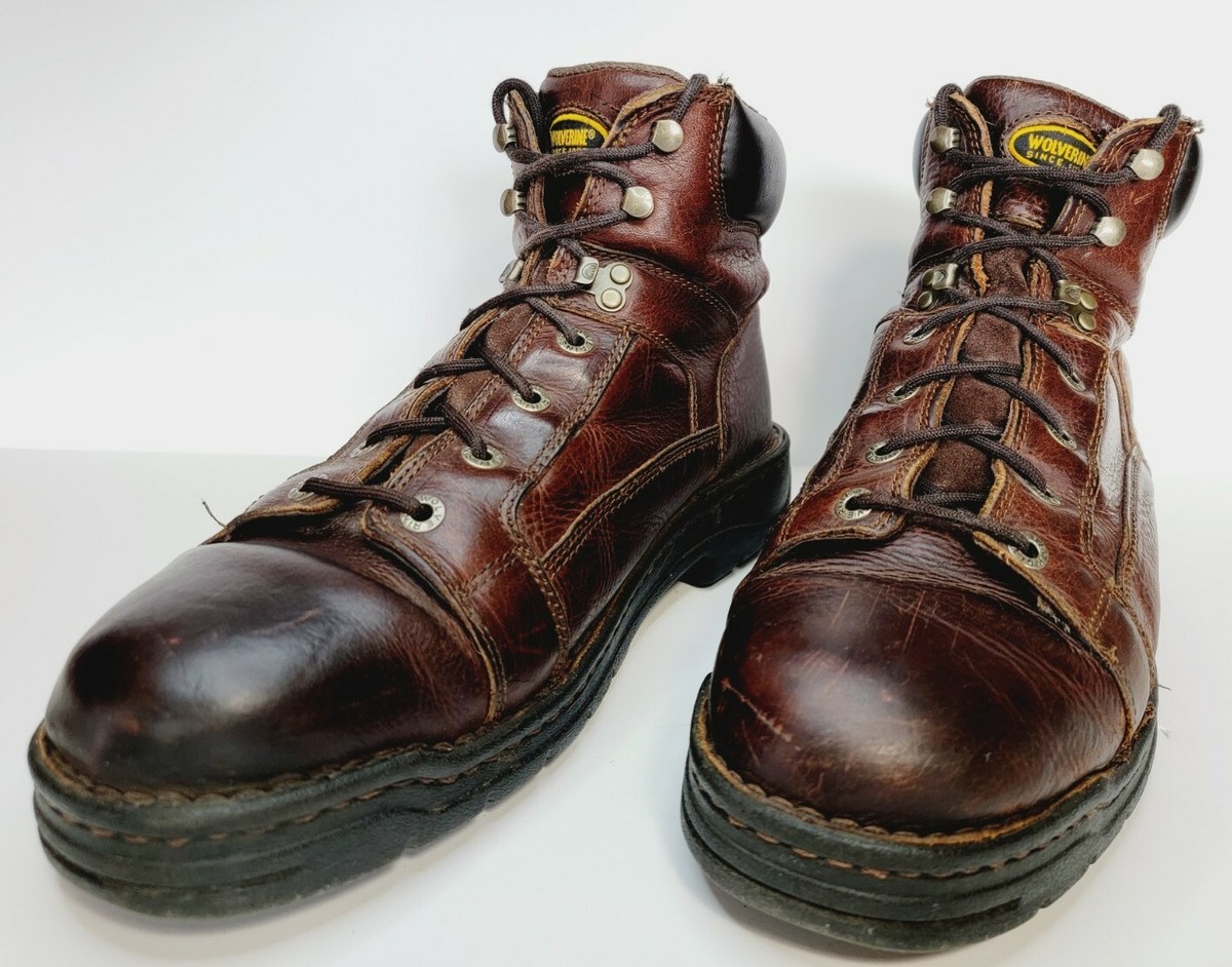 Wolverine Leather Waterproof Boots Size 13ew Mens Brown Soft Toe Male Wolverine Men main image 2