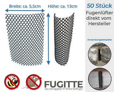 Fugenlüfter 13cm (50 Stück) Fugengitter, Stoßfugenlüfter - Klinker Wespenschutz