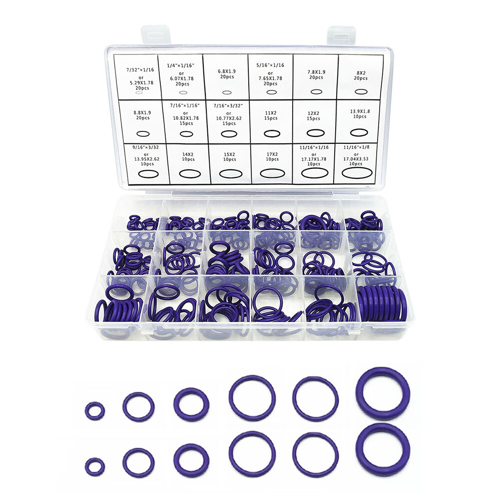 270pcs 18 Sizes Rubber HNBR O Rings Seal Kit for Air Conditioning