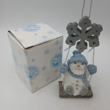 The Encore Group 2001 Snow Buddies Melty On Snowflake Ornament 94628 Boxed 