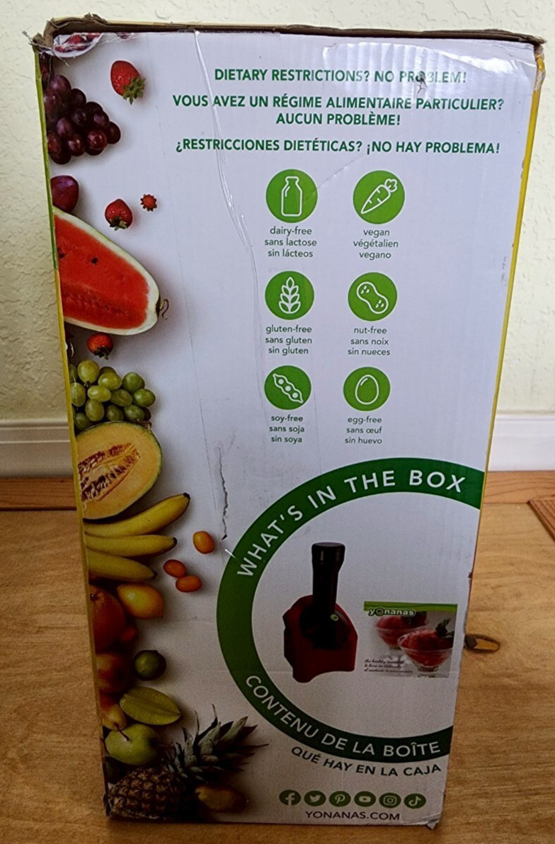 Yonanas 902RD Classic Vegan Non-Dairy Frozen Fruit Dessert Maker