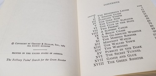 BOBBSEY TWINS Search For The GREEN ROOSTER 1965 Laura Lee Hope Hardcover VTG #58 - Picture 4 of 5