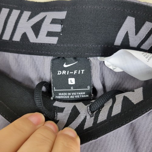 Nike L Gray Multi Retro Swoosh Graphic Training Shorts - Picture 2 of 8