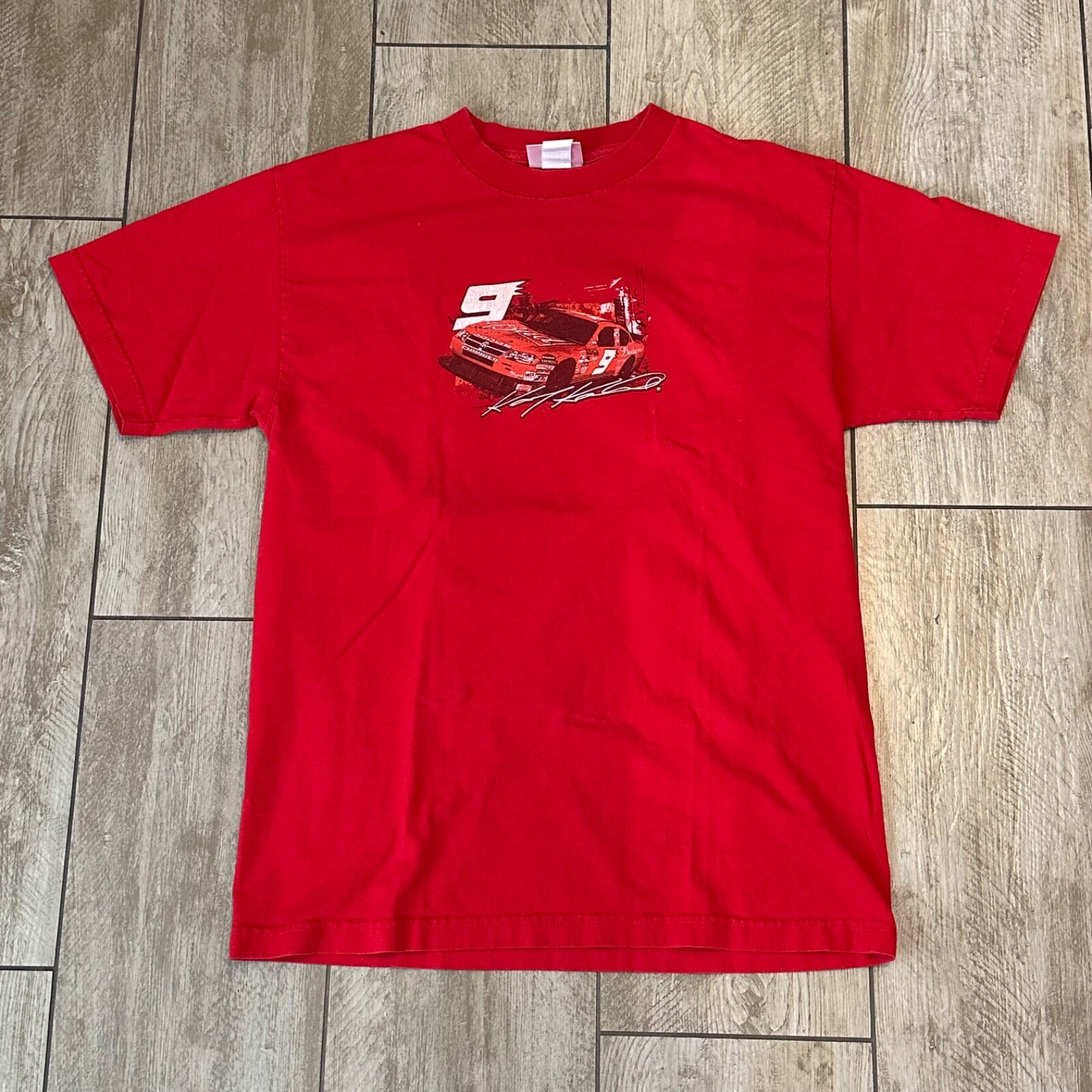 VINTAGE NASCAR T Shirt Men Med. 2 Sided- Red Kasey Kahne #9 Racing Graphic Y2K