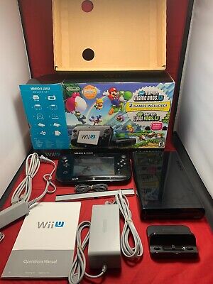 Nintendo Wii U Black Premium Pack 32GB New Super Mario Bros New