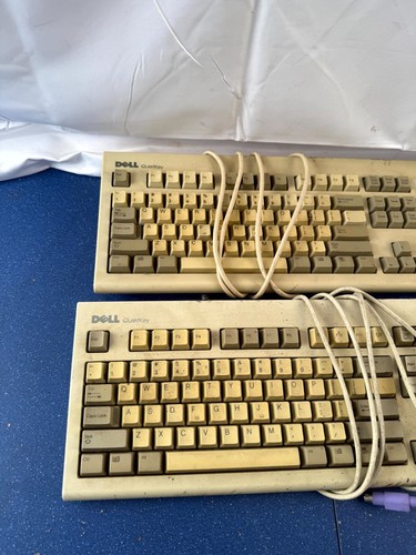 Lot of 2 Dell QuietKey SK-1000REW QWERTY Keyboard Beige Wired | UNTESTED - Picture 3 of 6