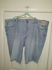 NWT Levi's 469 Loose Fit Light Wash Unhemmed Denim Shorts Men's sz 52x12