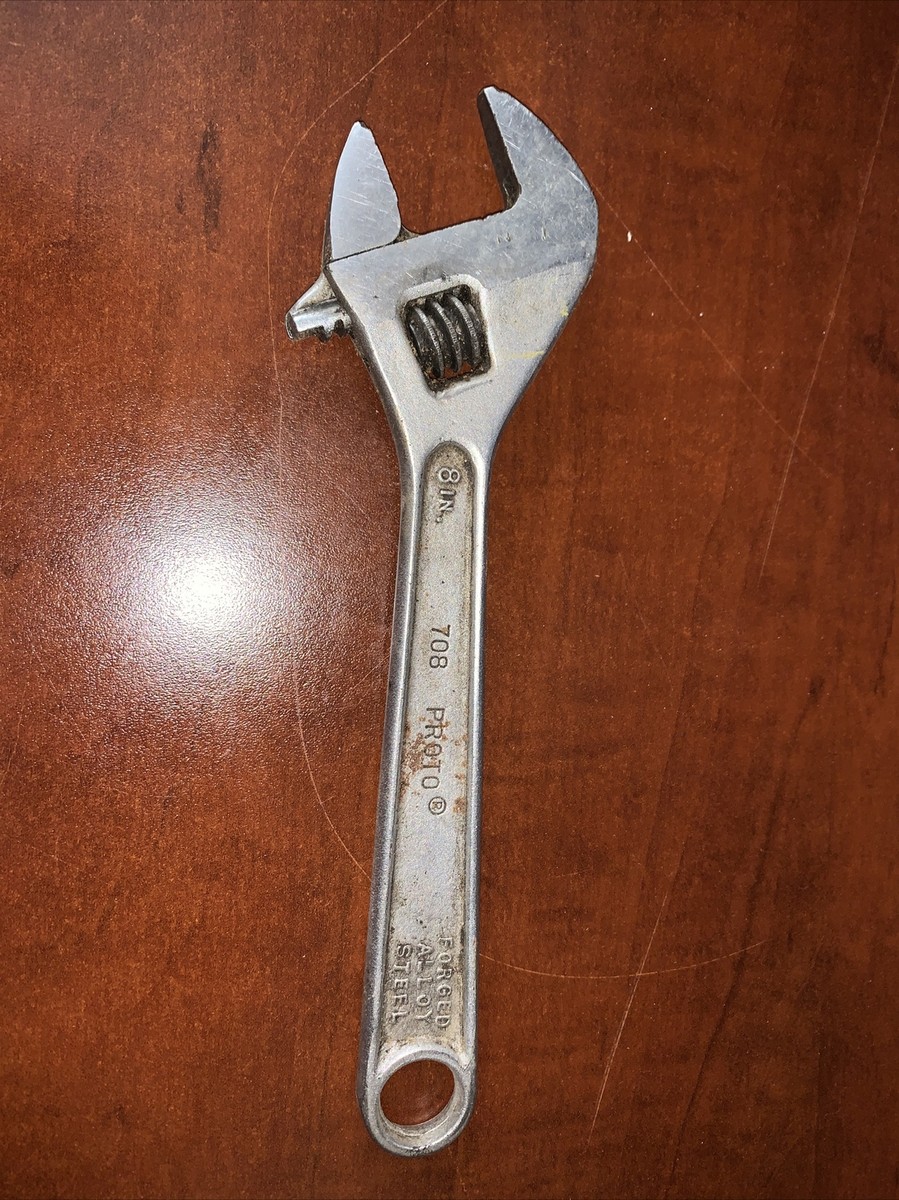 Vintage Proto No. 708 8 inch Adjustable Crescent Wrench MFD