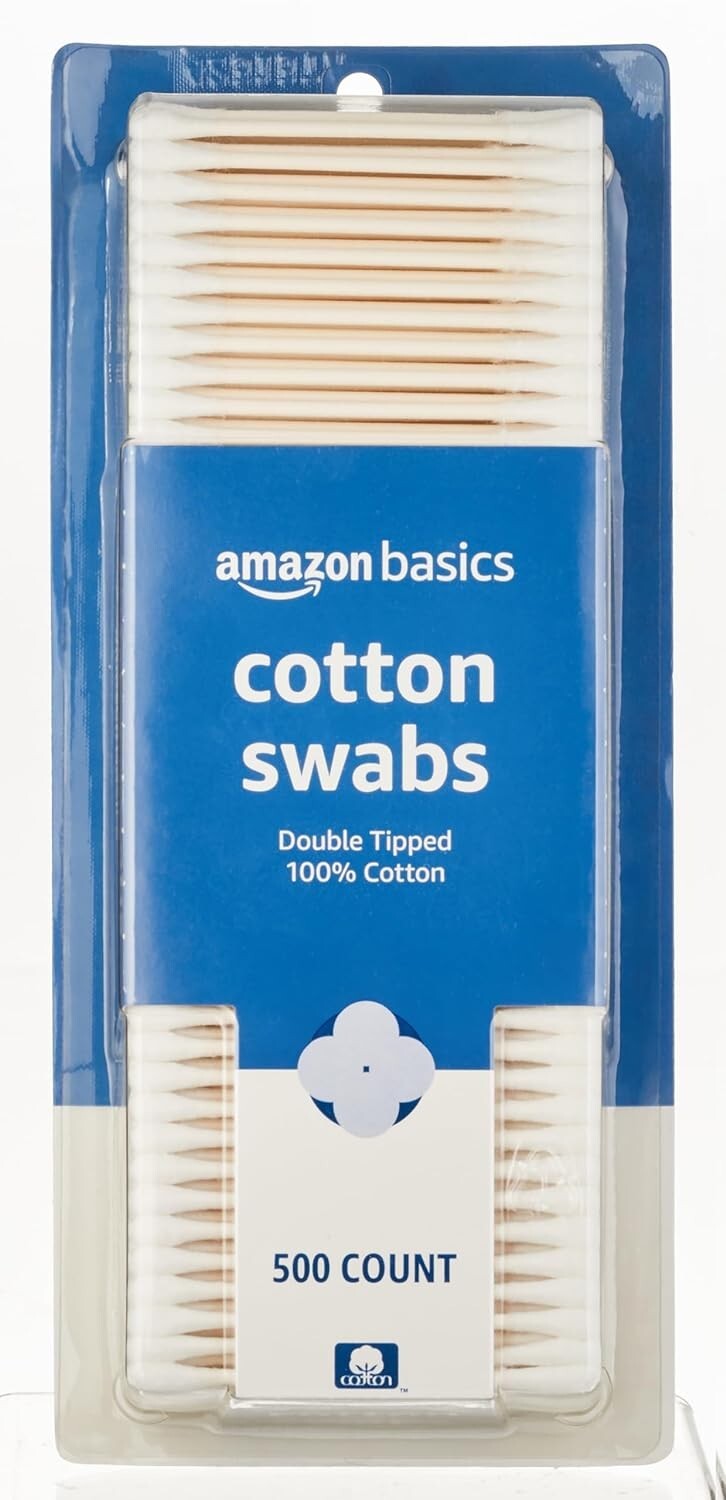 Q Tips Original Cotton Swabs 500 count Includes 500 Amazon Basics