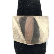 Vintage  Mexico  925 Sterling SIlver Dimensional Design  Ring sz 8