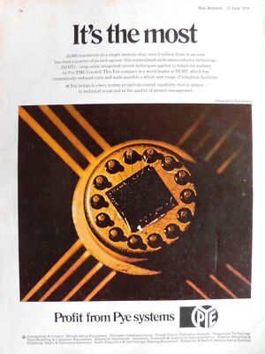 1974 Reklame PYE Metallized Oxide Semiconductor Microchips Original Print Ad 744J