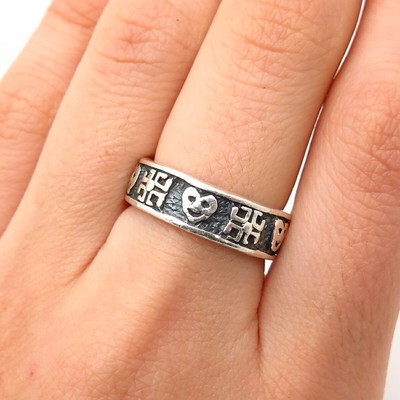 925 Sterling Silber Tribal Sonne Design Bandring Größe 6 3/4