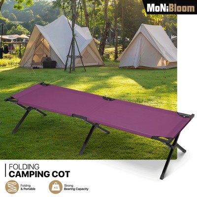 Watso-MoNiBloom Folding Camping Cot Camp Bed, Portable Sleeping Cot With Carryin