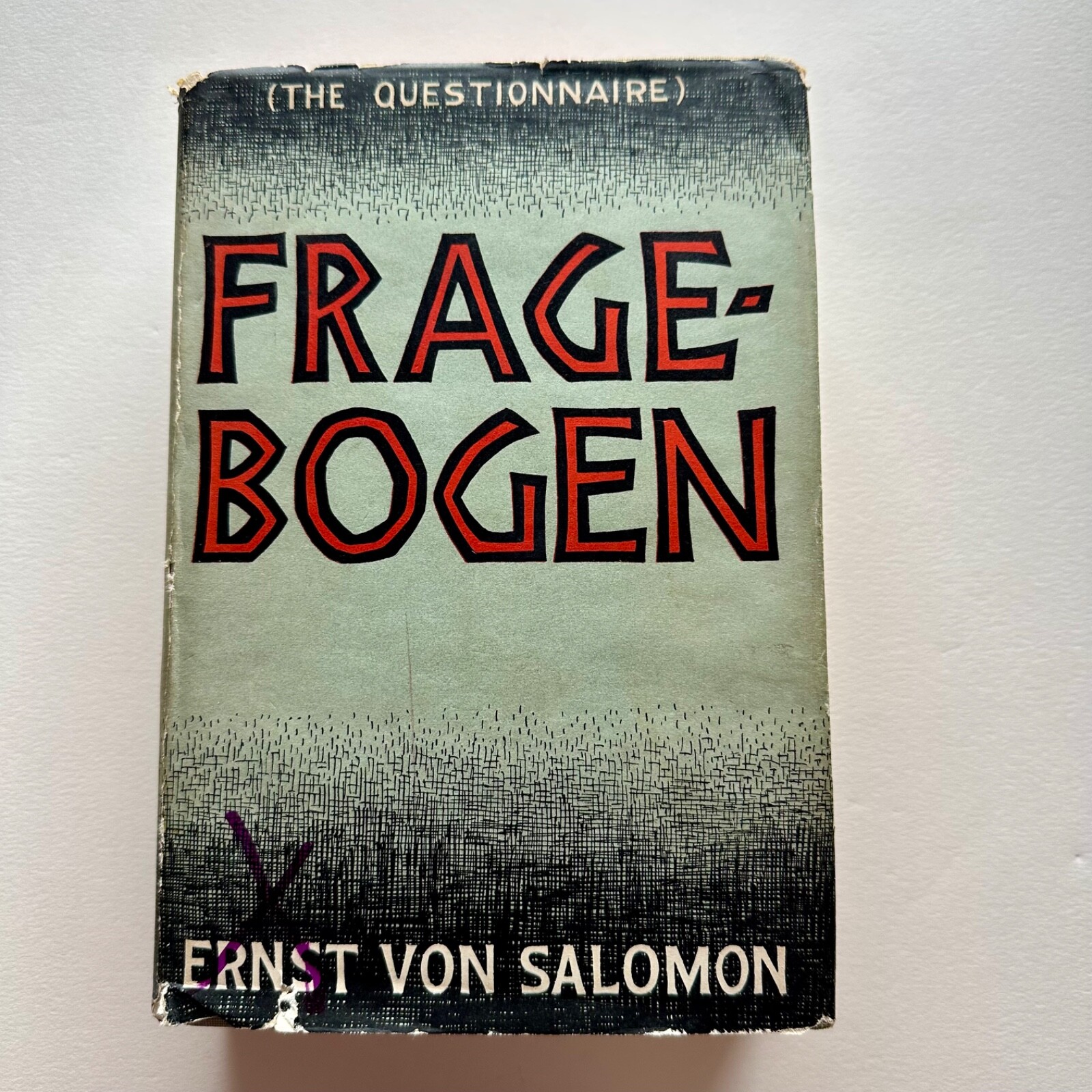 Frage Bogen (The Questionnaire) Ernst Von Salomon 1st Ed HC With Dust Jacket