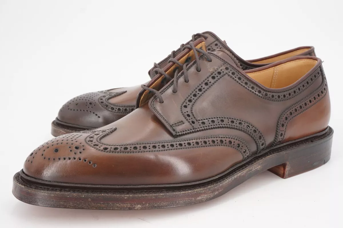 NEW | $1350 CROCKETT & JONES 9 D UK 8 E WING TIP BROWN SHELL CORDOVAN MARLOW