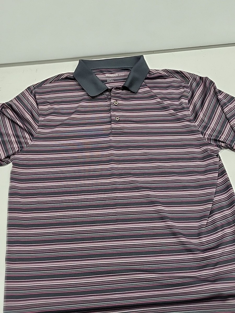 Reebok Golf Polo Shirt SS XL Striped 48