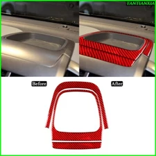 3X Red Carbon Fiber Center Dashboard Storage Box Cover For Chevrolet Sonic 12-16