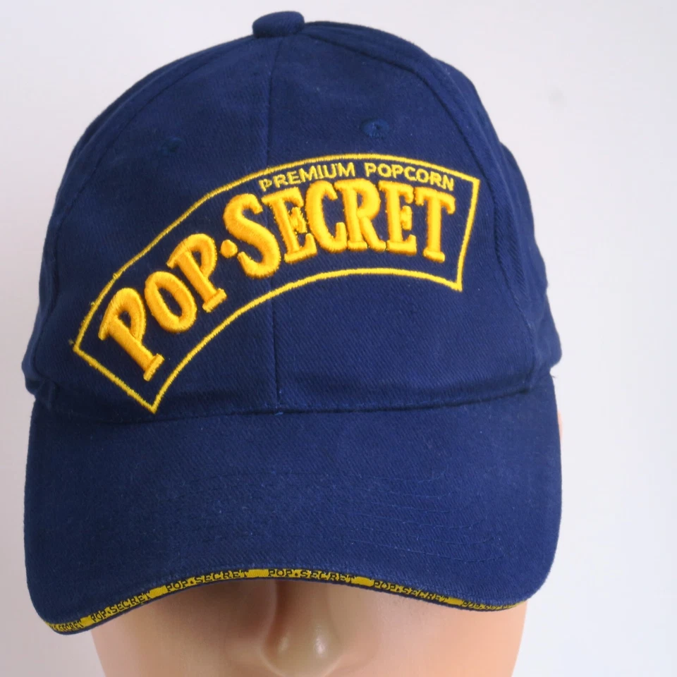 General Mills Pop Secret Popcorn Blue Gold Embroidered Logo Strapback Hat Cap - Image 2 of 4