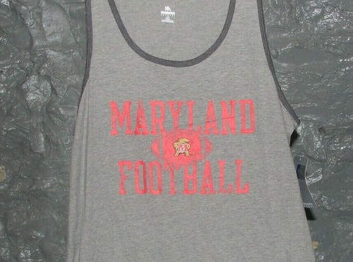 Maryland Terrapins NCAA Classic Gray Maryland Football Large Tank Top T-Shirt - Picture 2 of 3