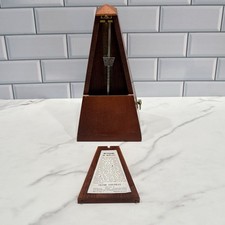 Vintage Seth Thomas Wood Metronome De Maelzel w/ Cover Missing Emblem Logo