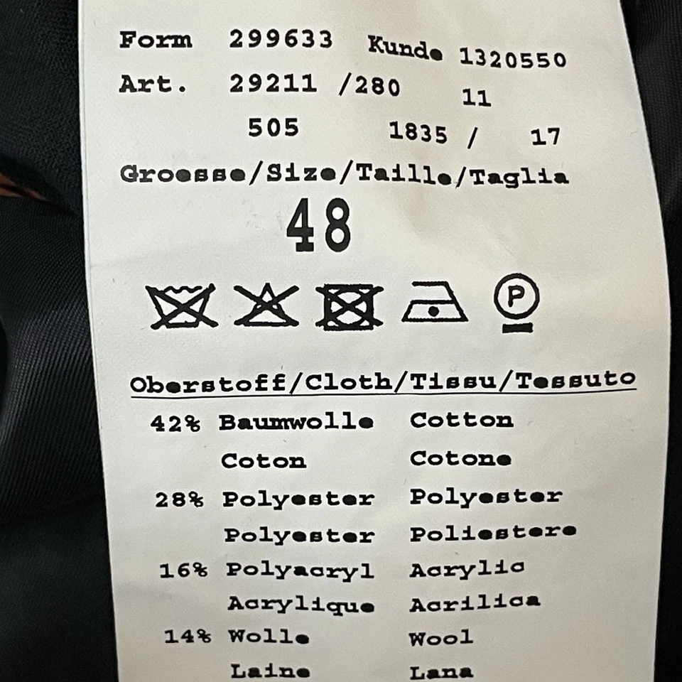 Bugatti Grey Cotton Wool Blend Buttoned Inner Pockets Jacket Size 48 US Large L - Image 4 of 4